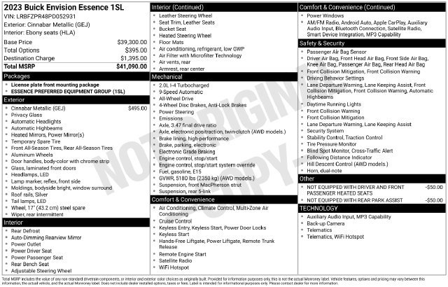 Certified 2023 Buick Envision Essence AWD/4WD image 6