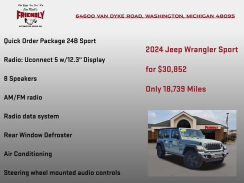 Used 2024 Jeep Wrangler Unlimited Sport AWD/4WD image 5