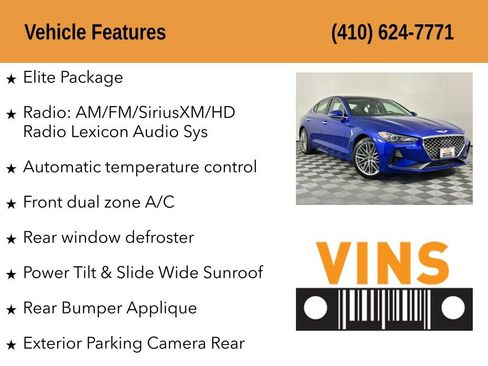 Used 2020 Genesis G70 2.0T w/ Elite Package RWD image 5