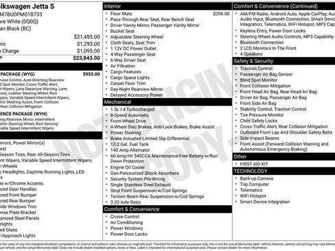 Used 2023 Volkswagen Jetta S w/ IQ.Drive Package FWD image 32