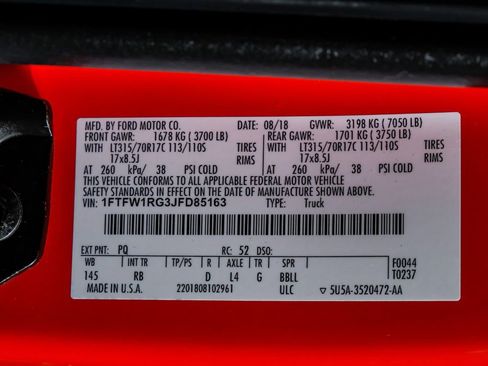 Used 2018 Ford F150 Raptor w/ Equipment Group 802A Luxury image 60