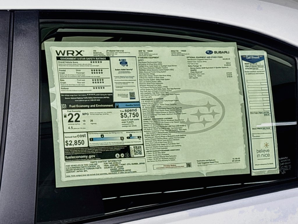 New 2026 Subaru WRX Premium AWD/4WD image 24
