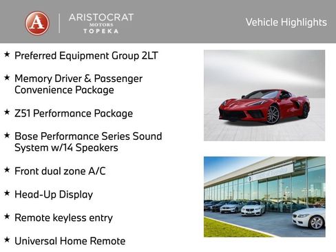 Used 2024 Chevrolet Corvette Stingray Preferred Cpe w/ Z51 Performance Package RWD image 2