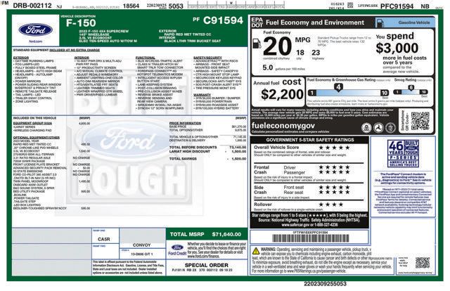 Used 2023 Ford F150 Lariat w/ Equipment Group 502A High AWD/4WD image 12