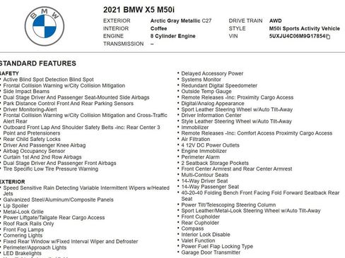Used 2021 BMW X5 M50i w/ Dynamic Handling Package AWD/4WD image 16