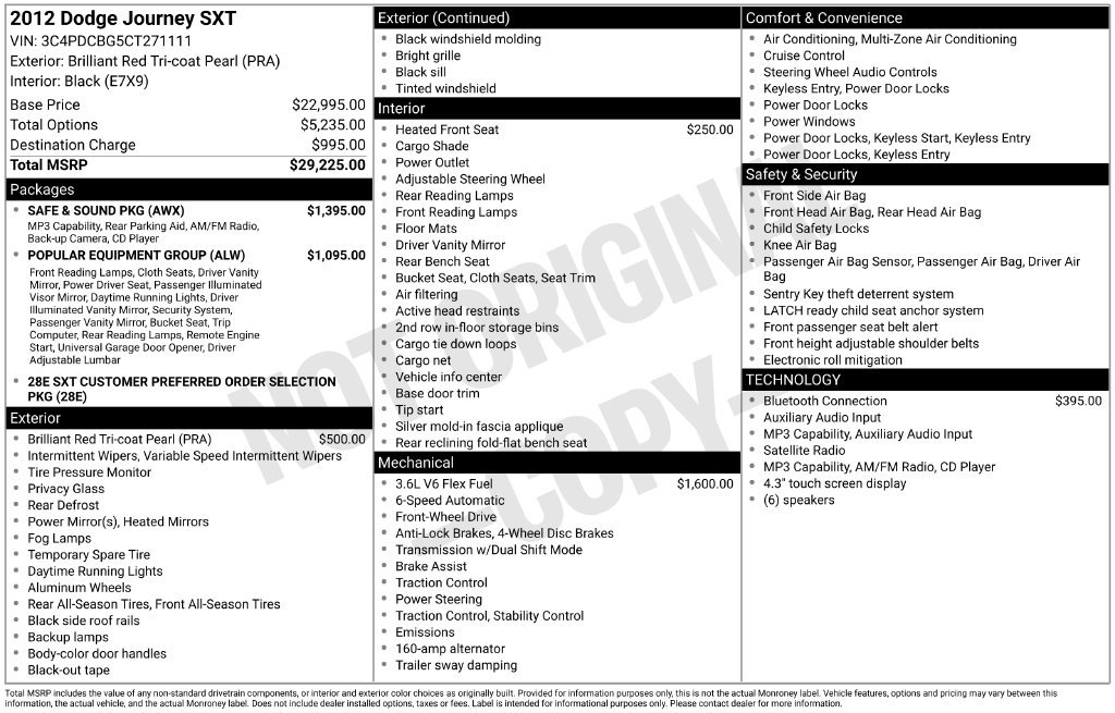 Used 2012 Dodge Journey SXT w/ Safe & Sound Pkg FWD image 38