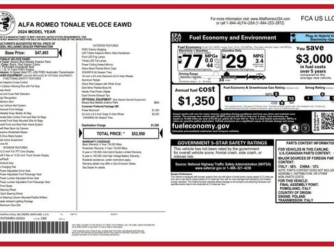 Used 2024 Alfa Romeo Tonale Veloce AWD/4WD image 24