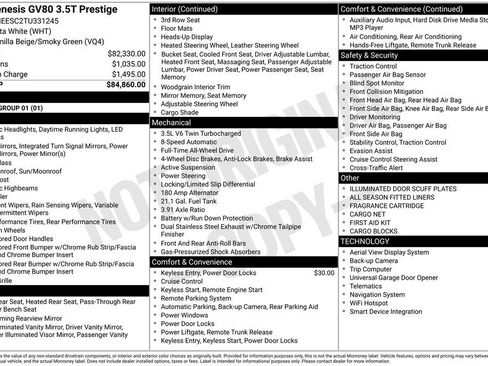 New 2026 Genesis GV80 3.5T Prestige AWD/4WD image 4