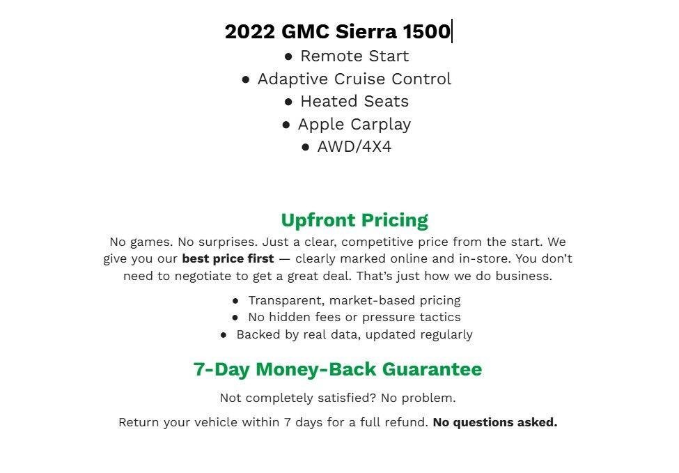 Used 2022 GMC Sierra 1500 SLT w/ SLT Premium Plus Package AWD/4WD image 2