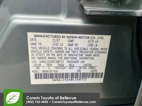 Used 2008 Nissan Altima 2.5 SL w/ SL Pkg FWD image 16