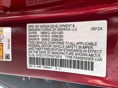 Certified 2024 Honda Accord EX image 66