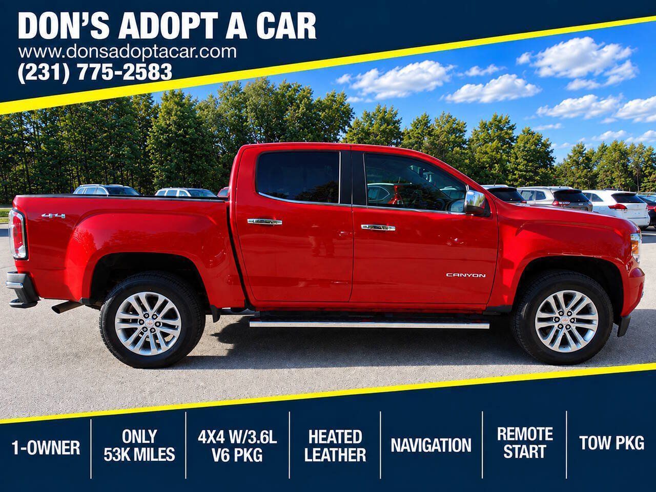 Used 2016 GMC Canyon 4x4 Crew Cab SLT w/ Driver Alert Package image 1