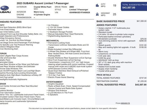 Used 2023 Subaru Ascent Limited image 27