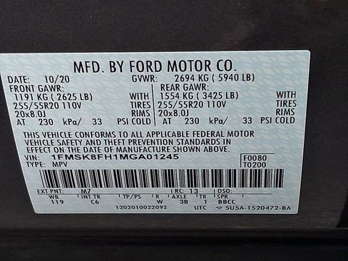 Certified 2021 Ford Explorer Limited w/ Equipment Group 301A image 28
