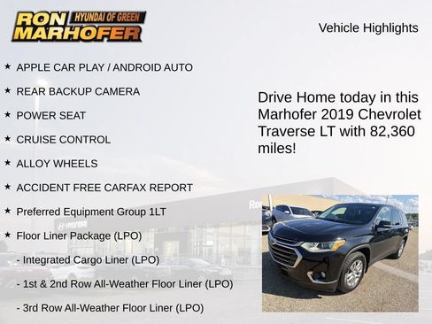 Used 2019 Chevrolet Traverse LT w/ LPO, Floor Liner Package AWD/4WD image 11