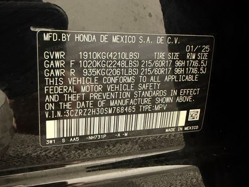 Certified 2025 Honda HR-V LX image 16
