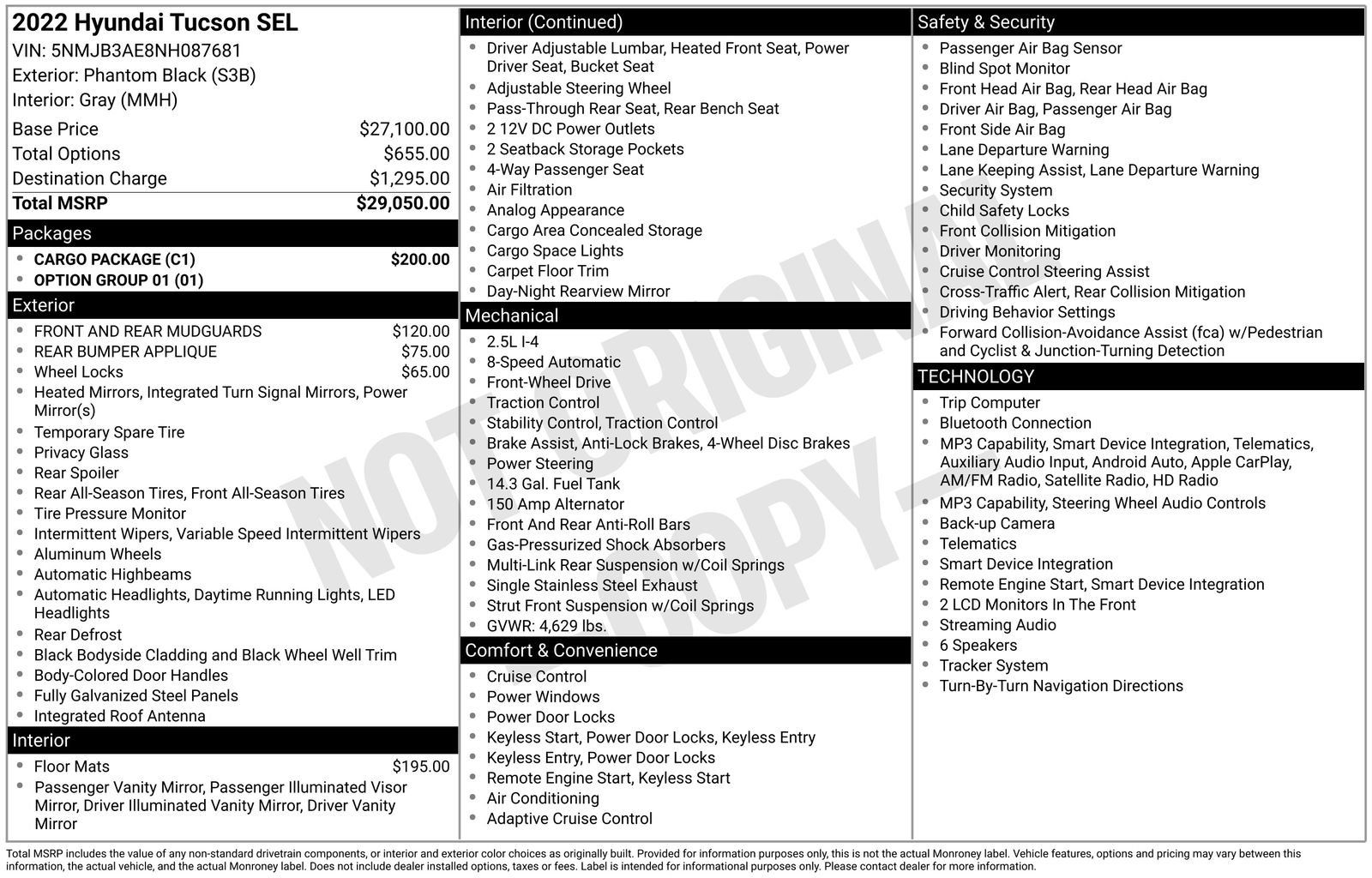 Used 2022 Hyundai Tucson SEL w/ Cargo Package FWD image 47