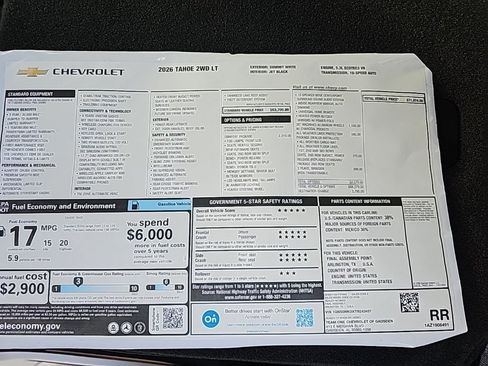 New 2026 Chevrolet Tahoe LT w/ Comfort Package image 15