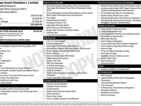 New 2026 Jeep Grand Cherokee L Limited w/ Limited Altitude Package AWD/4WD image 38