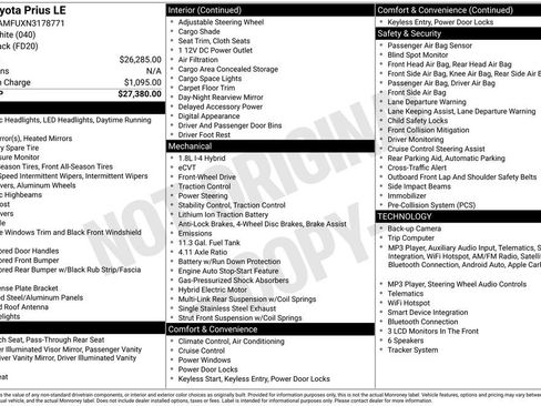 Used 2022 Toyota Prius LE FWD image 10