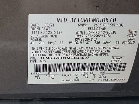 Used 2021 Ford Explorer Limited w/ Equipment Group 301A image 12