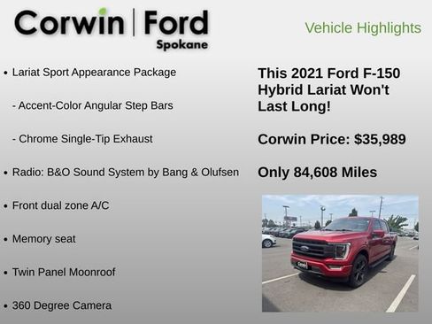 Used 2021 Ford F150 Lariat w/ Equipment Group 502A High AWD/4WD image 11