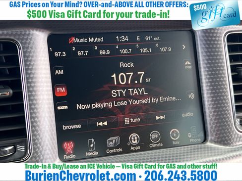 Used 2016 Dodge Charger SRT Hellcat w/ Harman/Kardon Audio Group RWD image 14