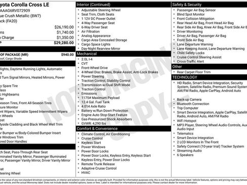 Certified 2024 Toyota Corolla Cross LE w/ Moonroof Package FWD image 30