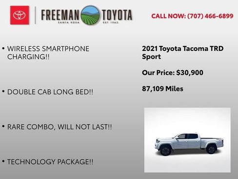 Used 2021 Toyota Tacoma TRD Sport w/ Technology Package RWD image 9