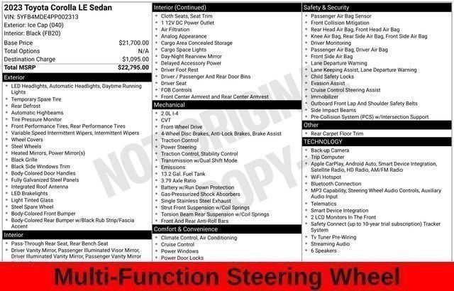 Used 2023 Toyota Corolla LE FWD image 38