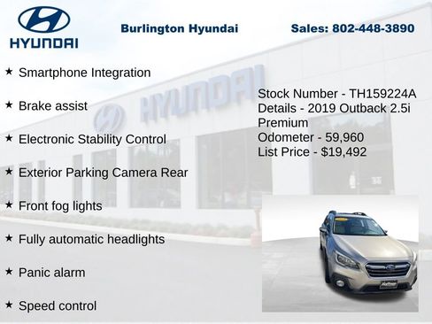 Used 2019 Subaru Outback 2.5i Premium image 25