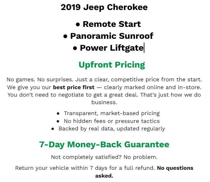 Used 2019 Jeep Cherokee Trailhawk w/ Comfort/Convenience Group AWD/4WD image 2