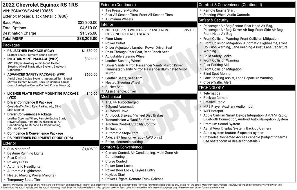 Certified 2022 Chevrolet Equinox RS w/ RS Leather Package AWD/4WD image 2