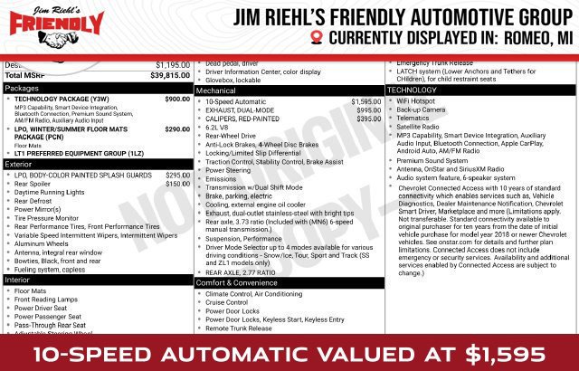 Used 2021 Chevrolet Camaro LT w/ Technology Package RWD image 1