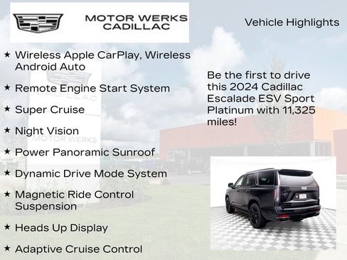 Certified 2024 Cadillac Escalade ESV Sport Platinum w/ LPO, ONYX Package image 15