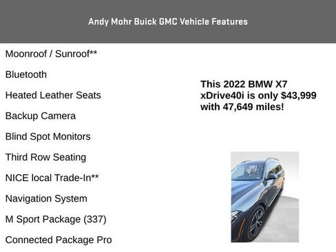 Used 2022 BMW X7 xDrive40i w/ M Sport Package AWD/4WD image 4