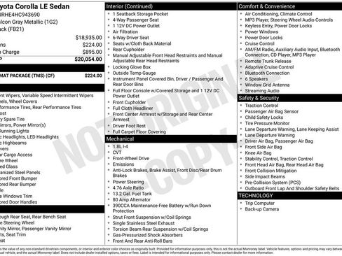 Used 2017 Toyota Corolla LE w/ Carpet Mat Package (TMS) image 5