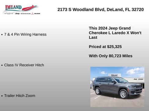 Used 2024 Jeep Grand Cherokee L Laredo w/ Trailer Tow Package RWD image 24