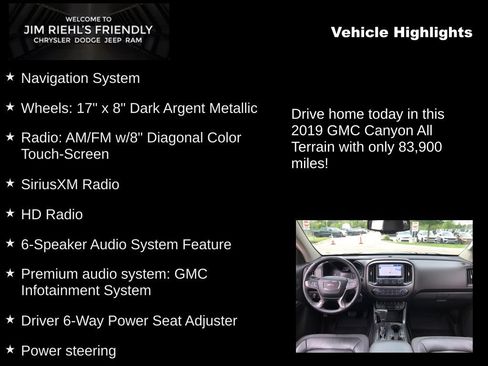 Used 2019 GMC Canyon All Terrain w/ All Terrain X Package AWD/4WD image 5