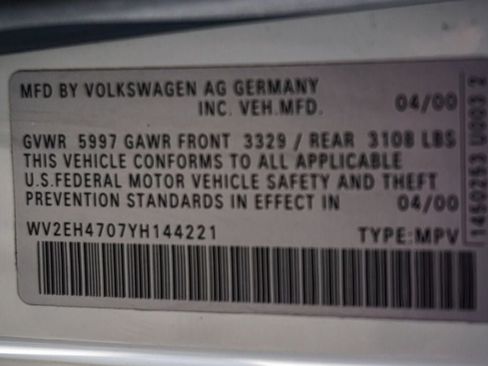 Used 2000 Volkswagen Eurovan Camper FWD image 19