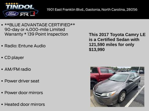 Used 2017 Toyota Camry LE FWD image 11