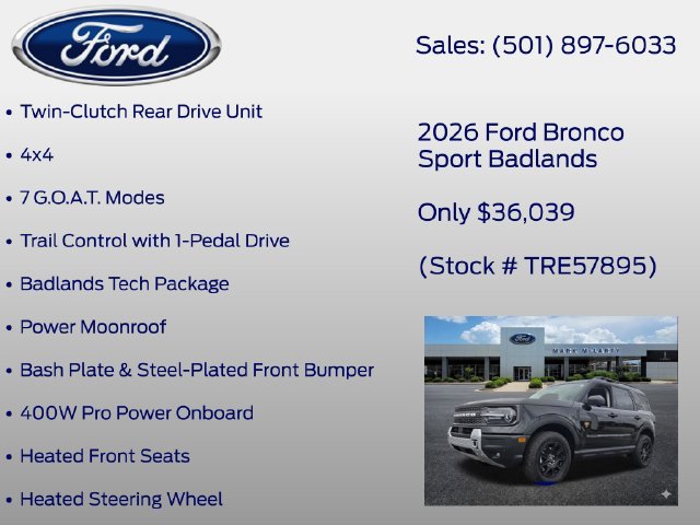 New 2026 Ford Bronco Sport Badlands w/ Badlands Tech Package AWD/4WD image 6