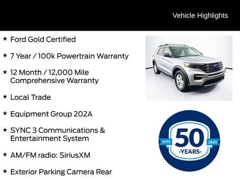 Certified 2022 Ford Explorer XLT w/ Equipment Group 202A image 6