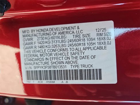 New 2026 Honda Ridgeline RTL image 17