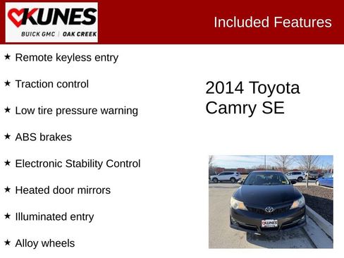 Used 2014 Toyota Camry SE image 2