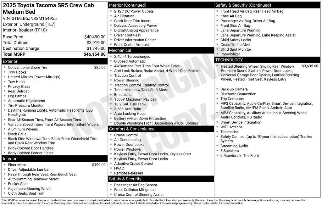 Used 2025 Toyota Tacoma SR5 AWD/4WD image 33