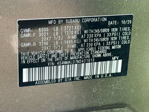 Used 2021 Subaru Ascent Limited w/ Technology Package AWD/4WD image 39