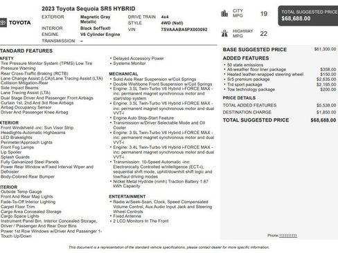 Used 2023 Toyota Sequoia SR5 w/ SR5 Premium Package AWD/4WD image 38
