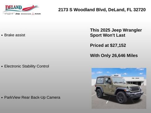 Used 2025 Jeep Wrangler Sport AWD/4WD image 8