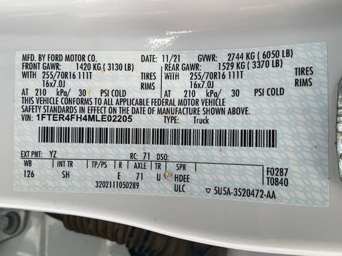 Certified 2021 Ford Ranger XL w/ Equipment Group 101A High image 58